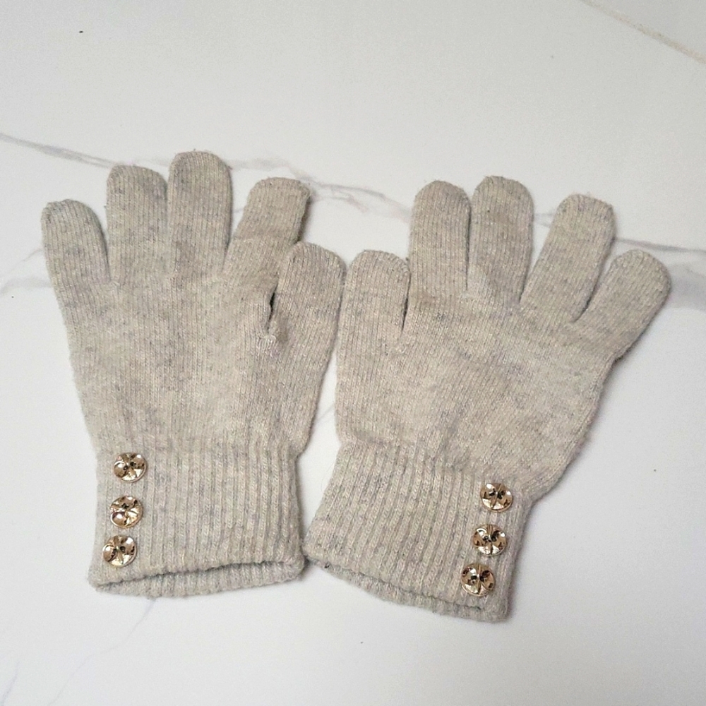 Knit Acrylic gloves, One size, grey color